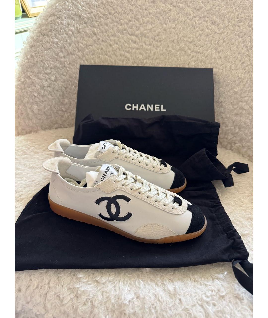 CHANEL Белые кожаные кеды, фото 8