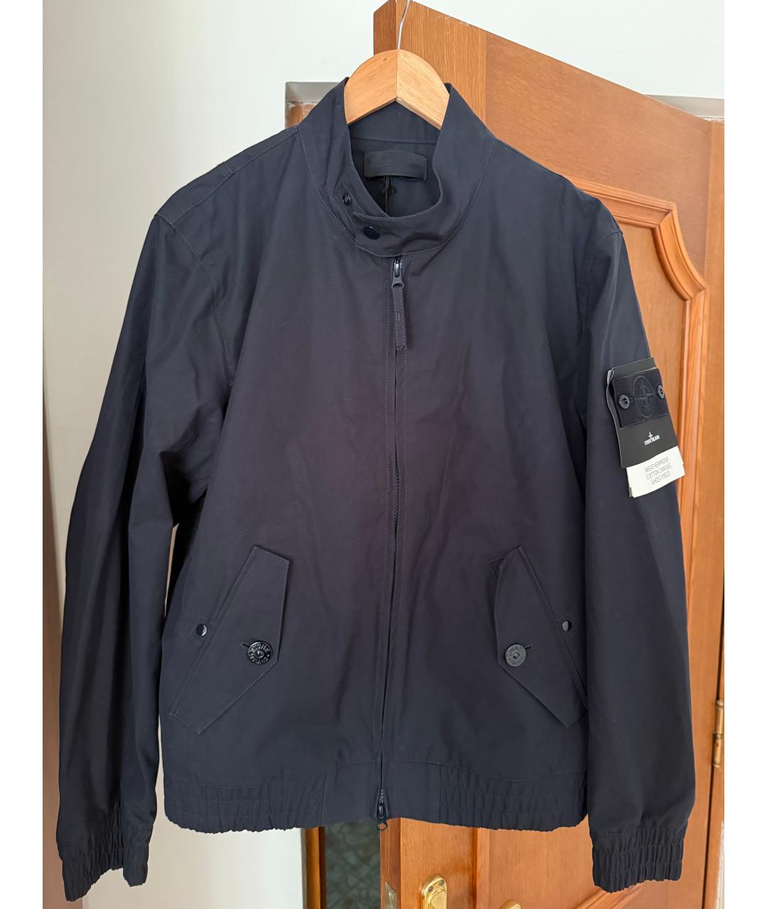 STONE ISLAND Темно-синяя хлопковая куртка, фото 9