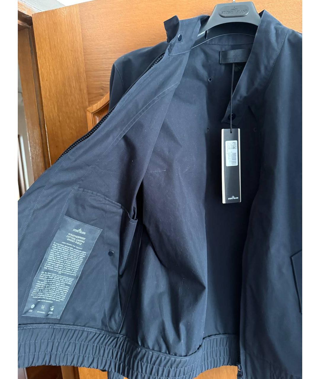 STONE ISLAND Темно-синяя хлопковая куртка, фото 3