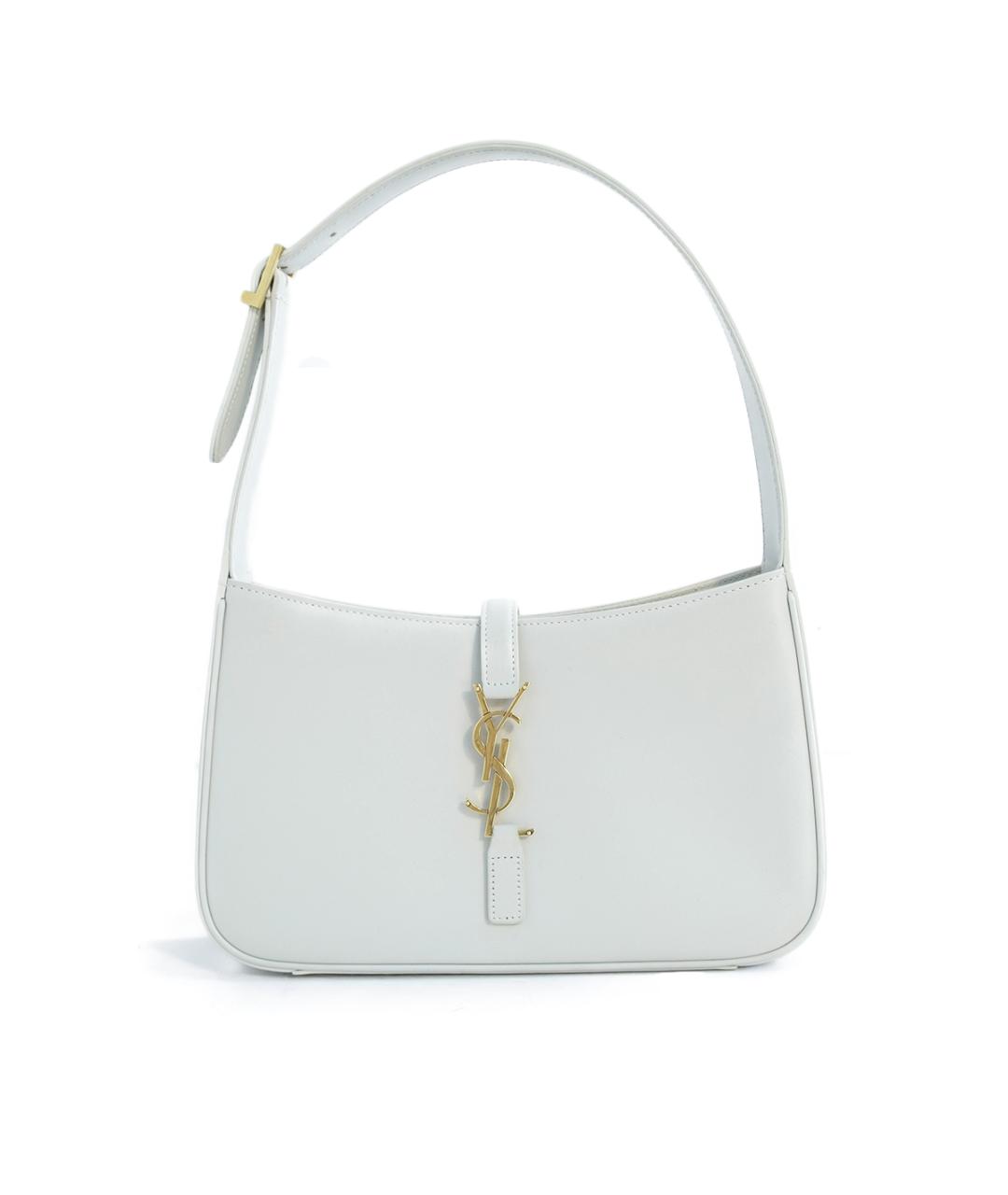 SAINT LAURENT Белая кожаная сумка через плечо, фото 6