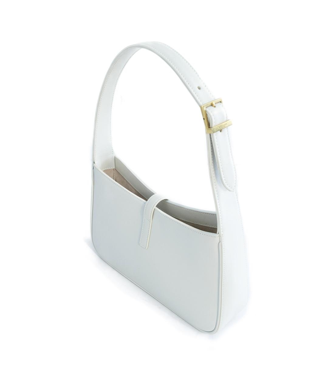 SAINT LAURENT Белая кожаная сумка через плечо, фото 3