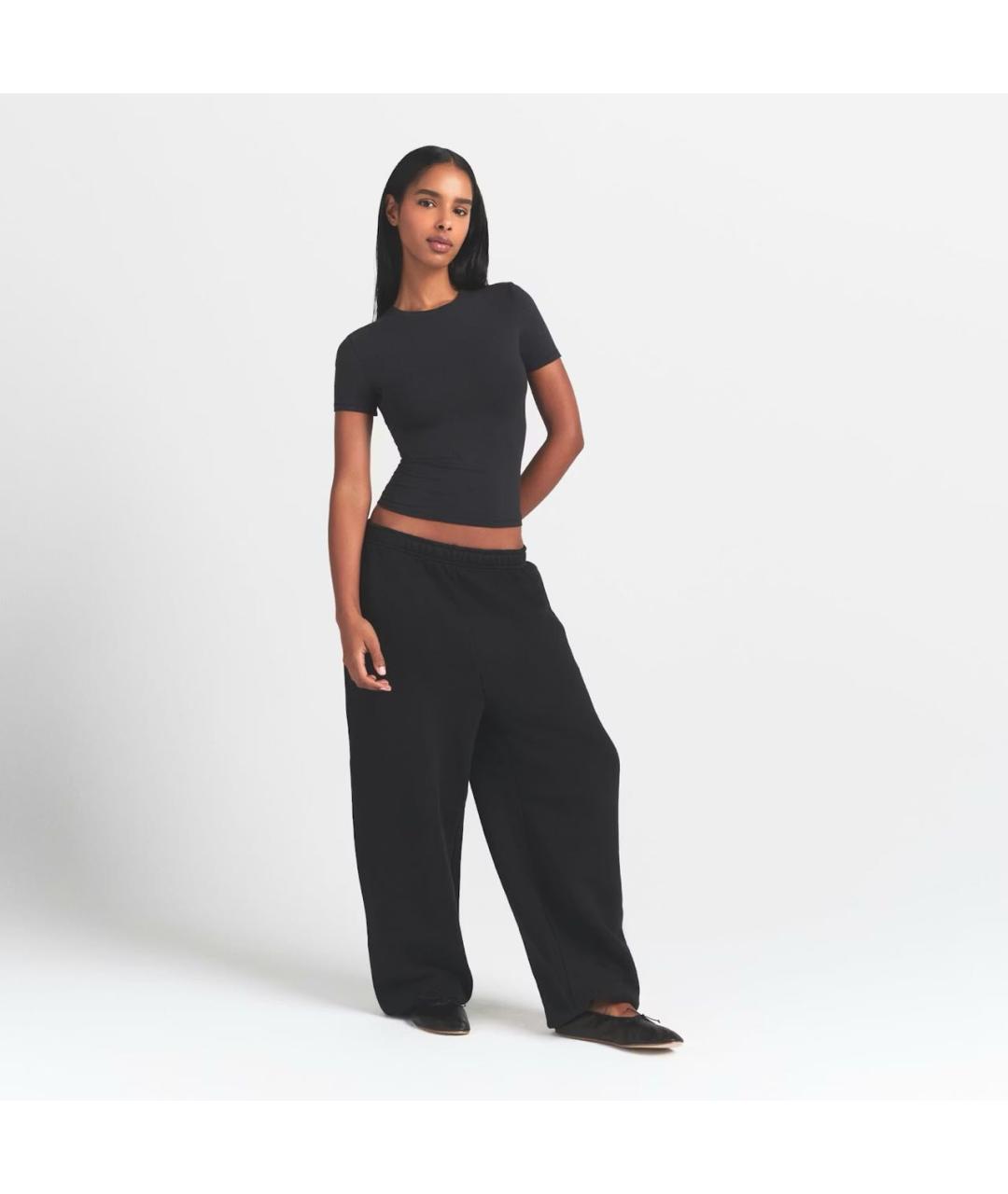 SKIMS Черная хлопковая футболка, фото 6