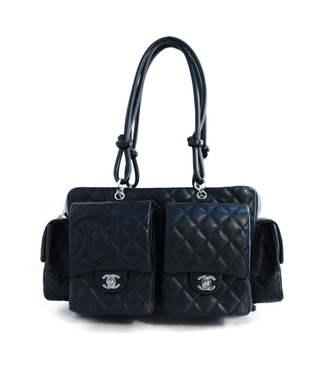 CHANEL Черная кожаная сумка тоут, фото 6