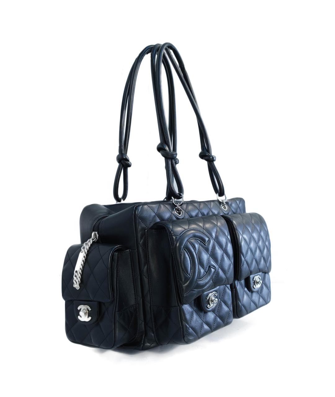 CHANEL Черная кожаная сумка тоут, фото 2