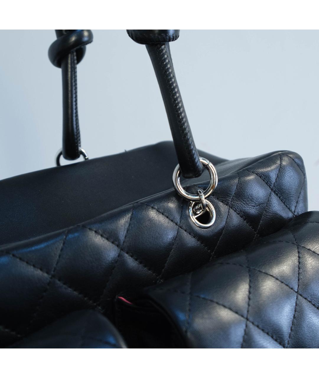 CHANEL Черная кожаная сумка тоут, фото 5