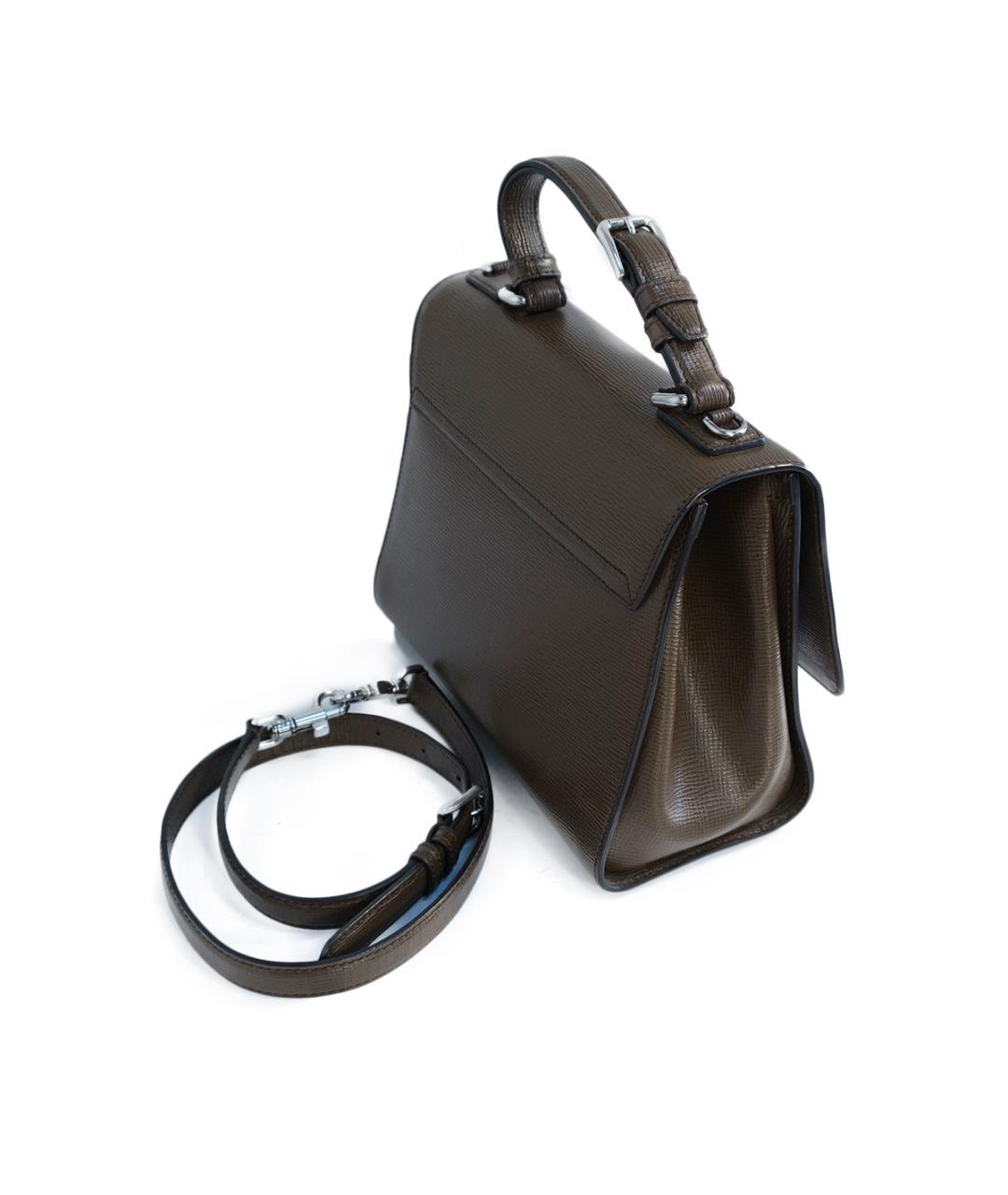 DOLCE&GABBANA Коричневая кожаная сумка через плечо, фото 3