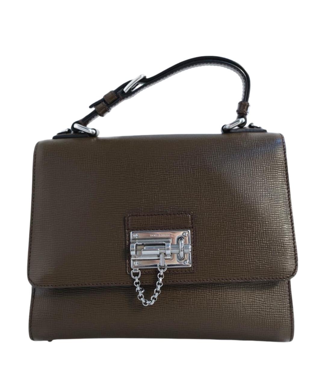 DOLCE&GABBANA Коричневая кожаная сумка через плечо, фото 1