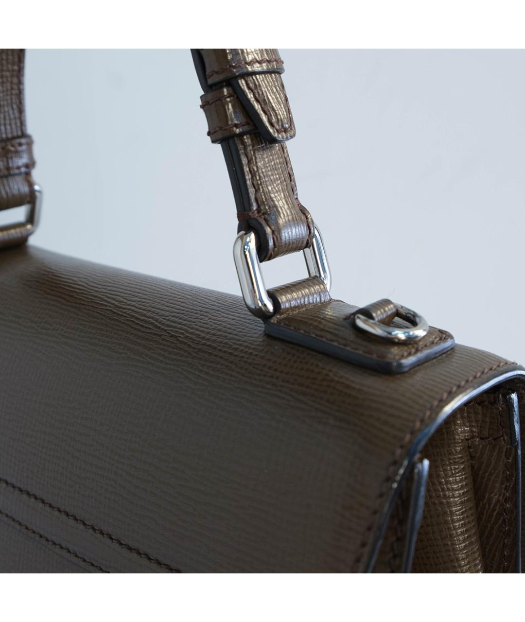 DOLCE&GABBANA Коричневая кожаная сумка через плечо, фото 5