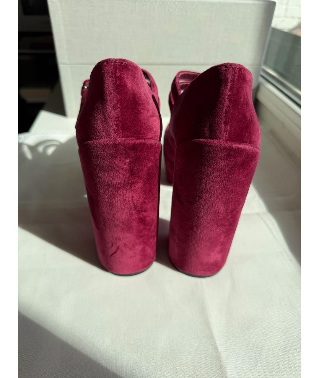 CHRISTIAN LOUBOUTIN Бордовые бархатные туфли, фото 2