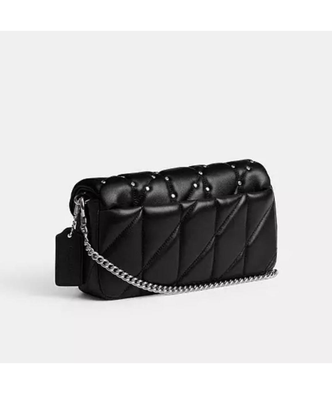 COACH Черная кожаная сумка через плечо, фото 3