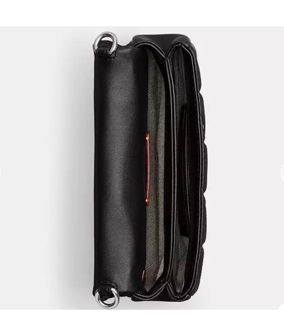 COACH Черная кожаная сумка через плечо, фото 4