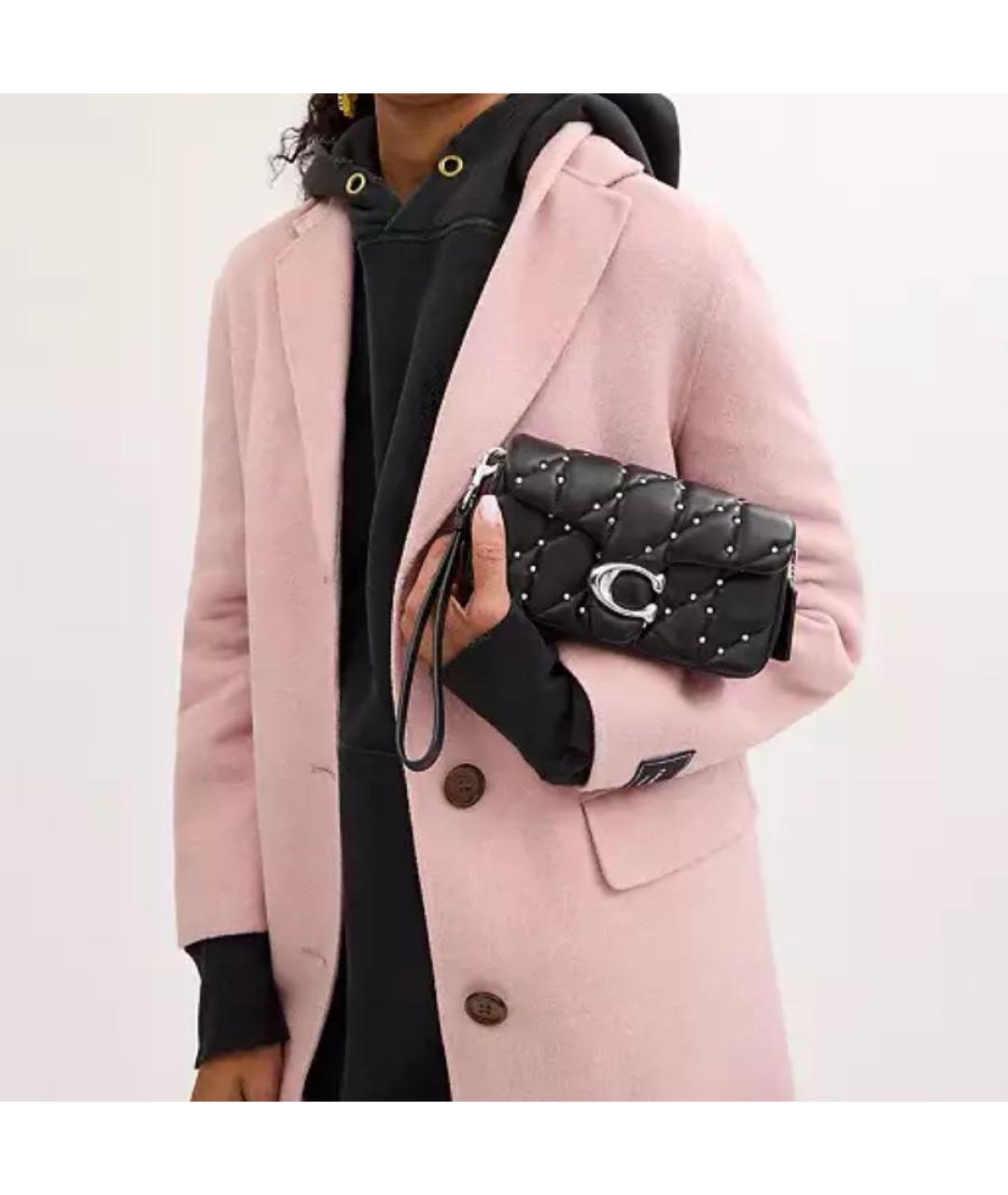 COACH Черная кожаная сумка через плечо, фото 6