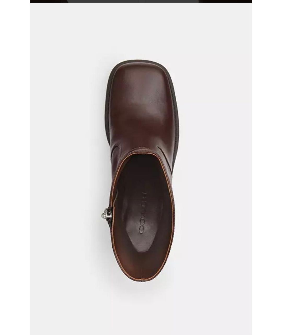 COACH Коричневые кожаные ботинки, фото 3