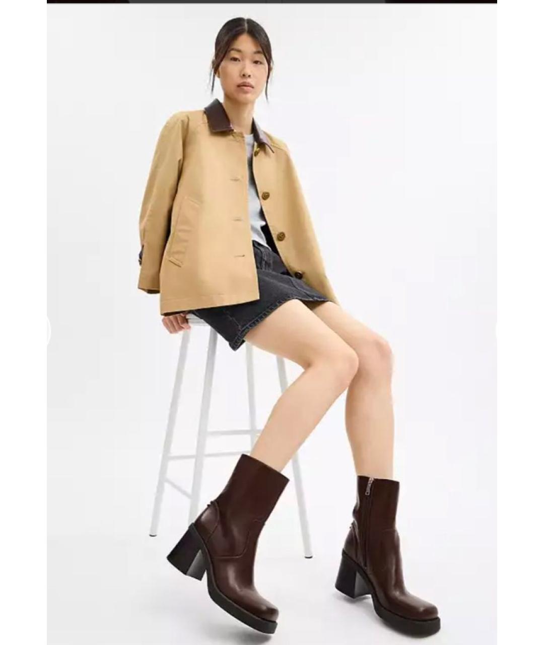 COACH Коричневые кожаные ботинки, фото 6