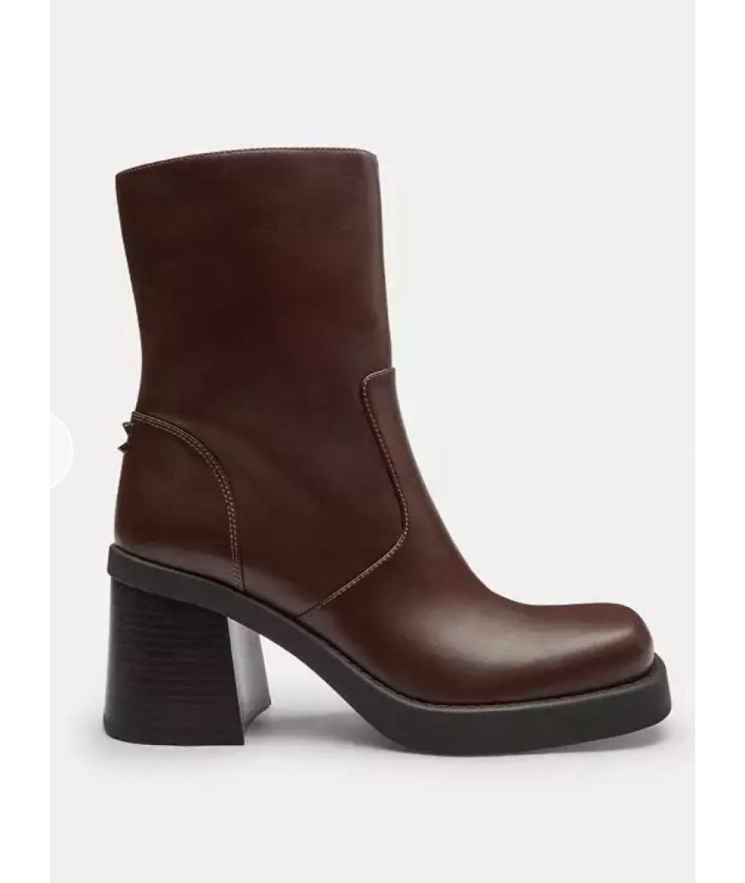 COACH Коричневые кожаные ботинки, фото 8