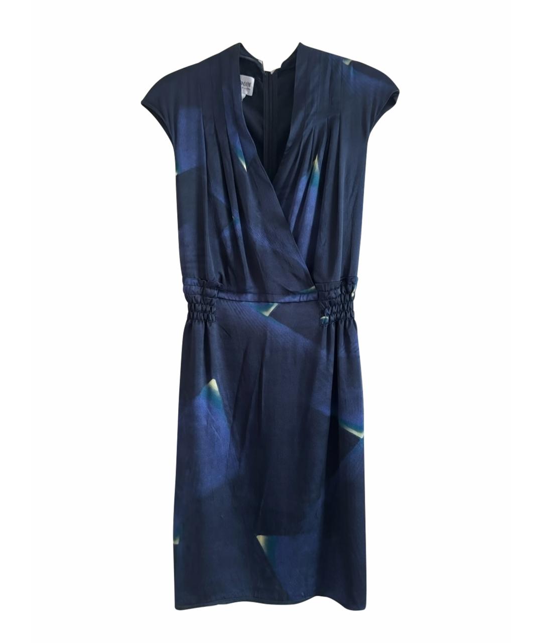 ARMANI COLLEZIONI Синее шелковое платье, фото 1