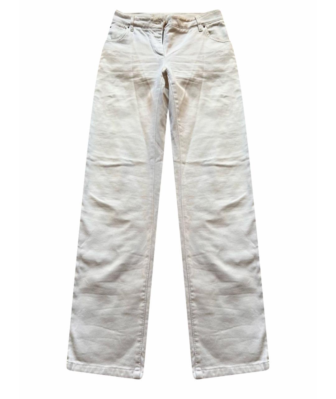 BRUNELLO CUCINELLI Белые хлопко-эластановые брюки узкие, фото 1