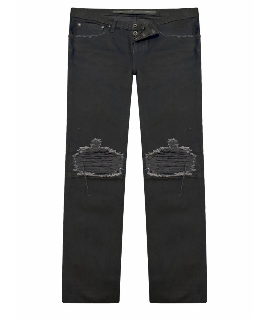 UNRAVEL PROJECT Черные хлопковые прямые джинсы, фото 1