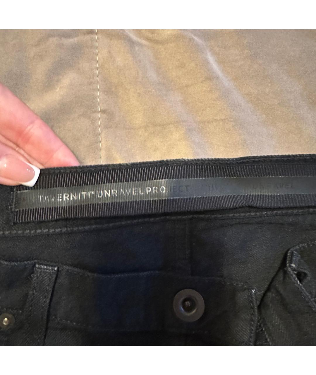 UNRAVEL PROJECT Черные хлопковые прямые джинсы, фото 5