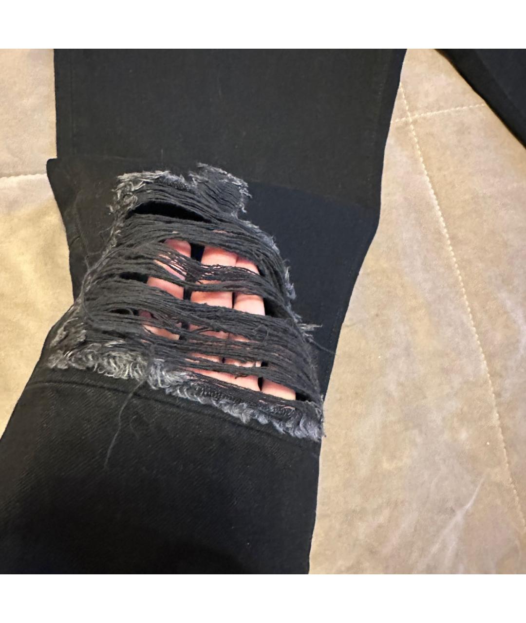 UNRAVEL PROJECT Черные хлопковые прямые джинсы, фото 4