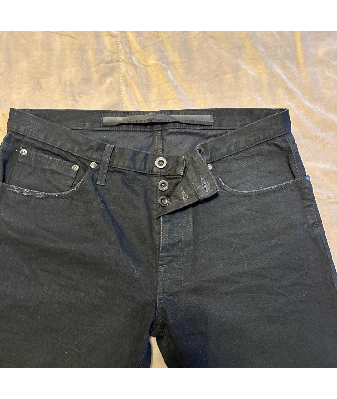 UNRAVEL PROJECT Черные хлопковые прямые джинсы, фото 3