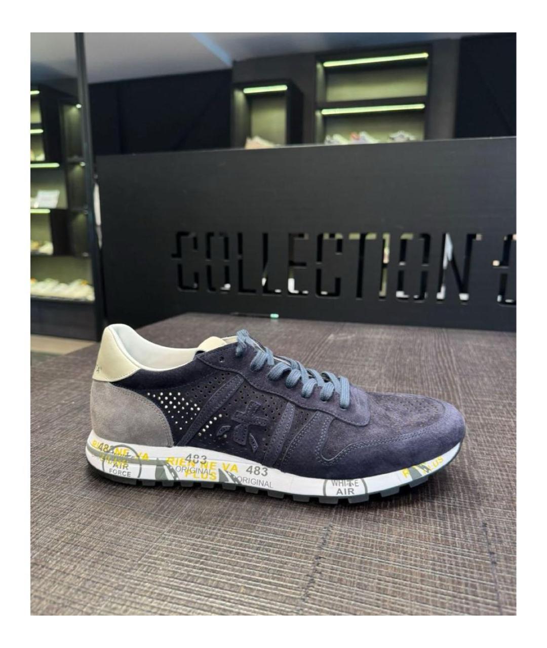 PREMIATA Темно-синие низкие кроссовки / кеды, фото 4