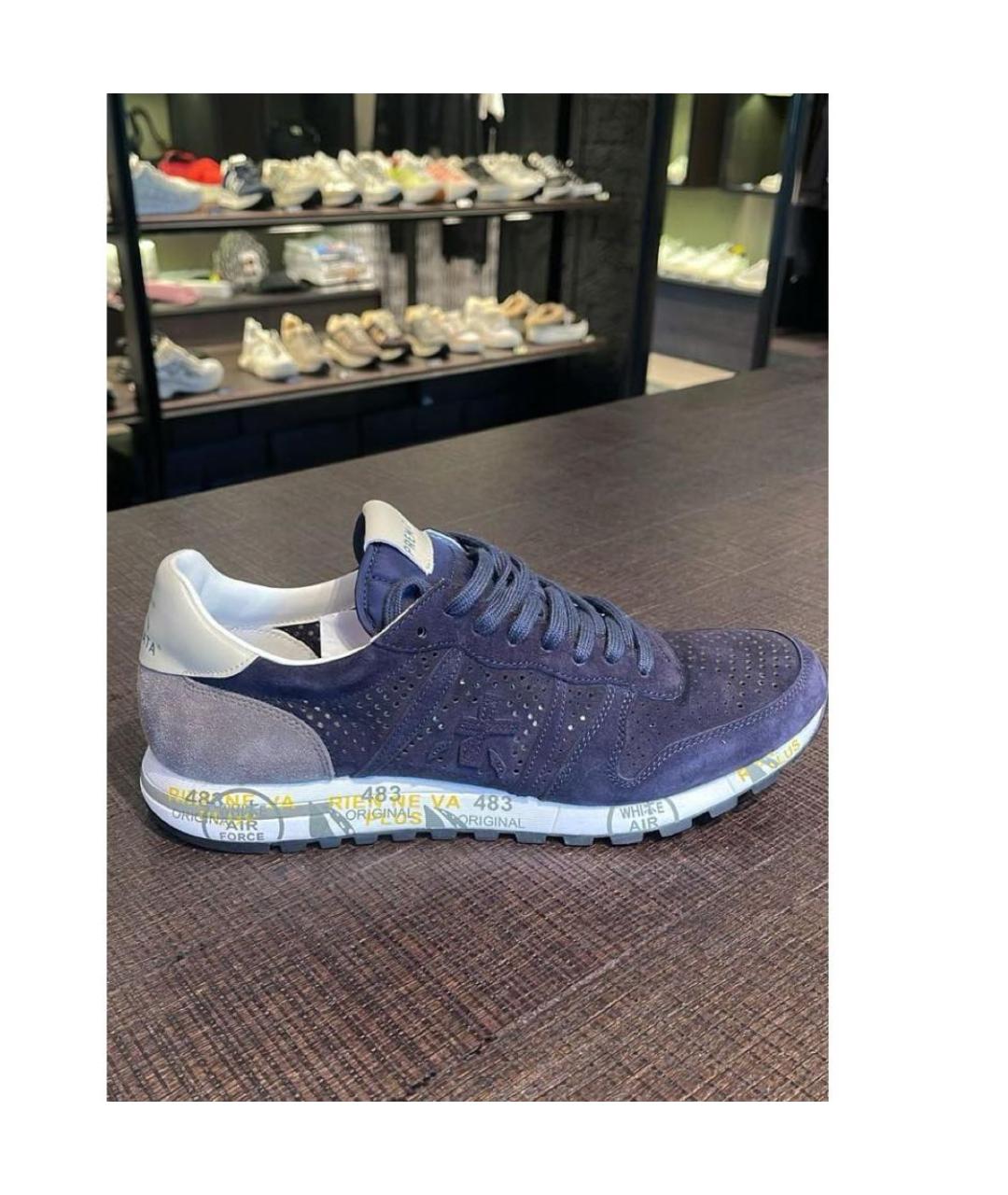 PREMIATA Темно-синие низкие кроссовки / кеды, фото 5