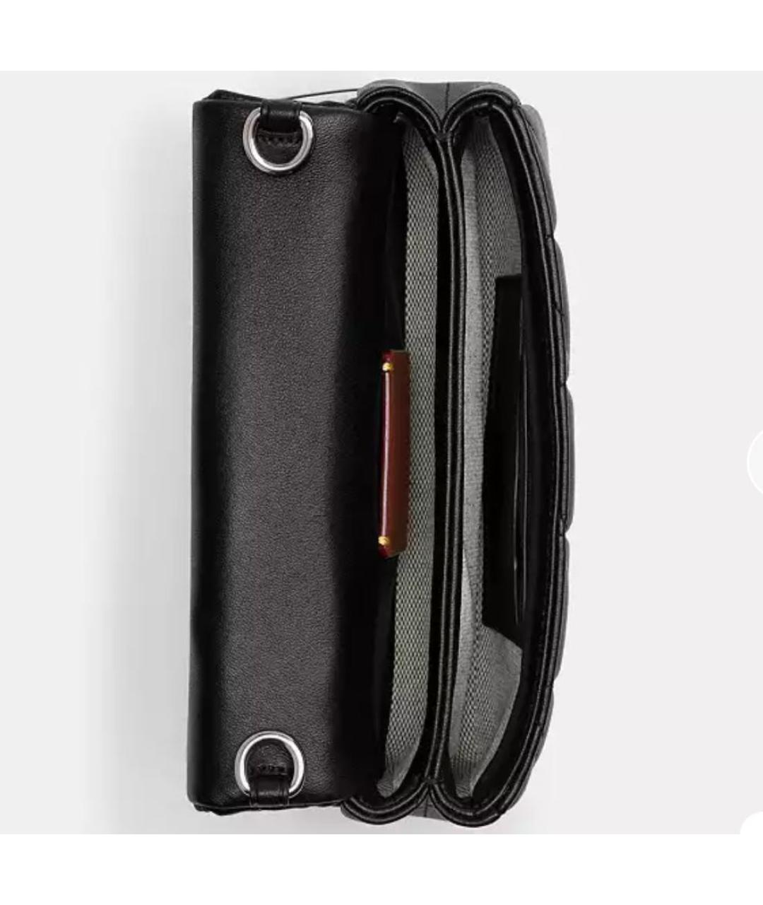 COACH Черная кожаная сумка через плечо, фото 4