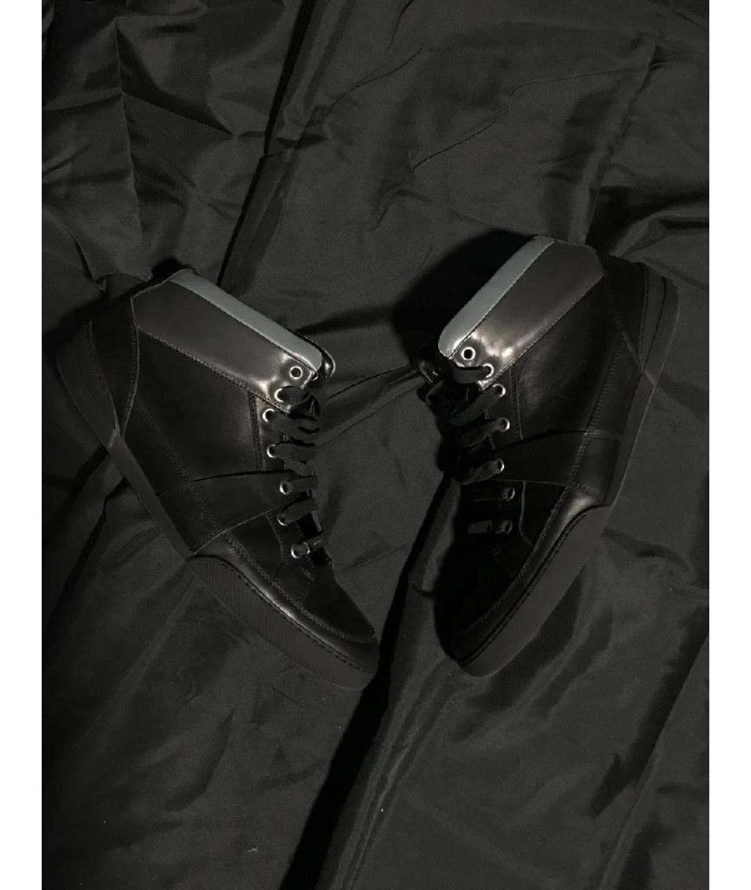 CHRISTIAN DIOR Черные кожаные высокие кроссовки / кеды, фото 2