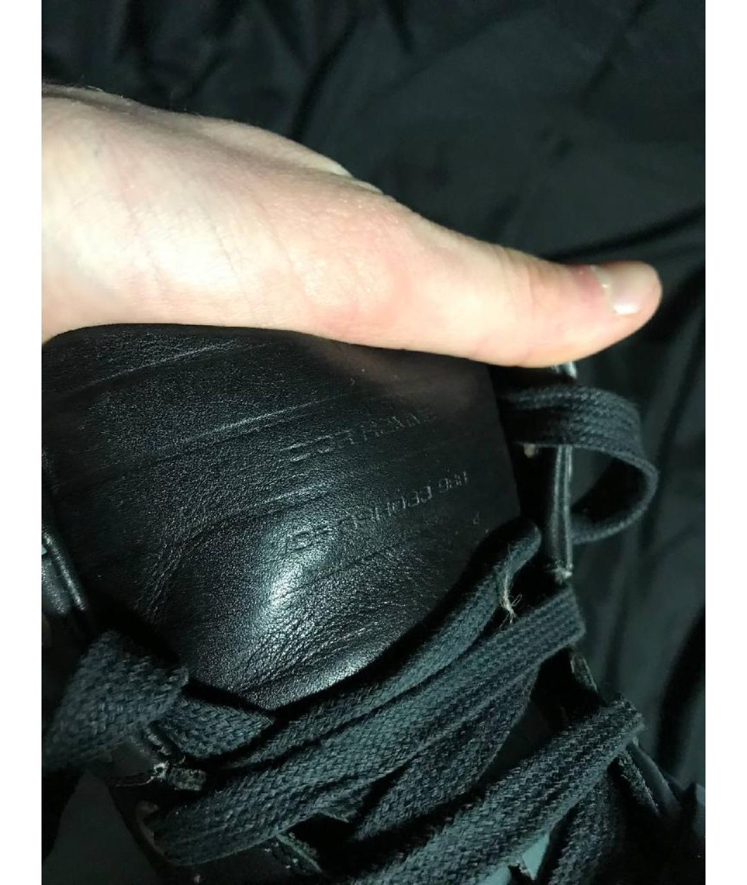 CHRISTIAN DIOR Черные кожаные высокие кроссовки / кеды, фото 9