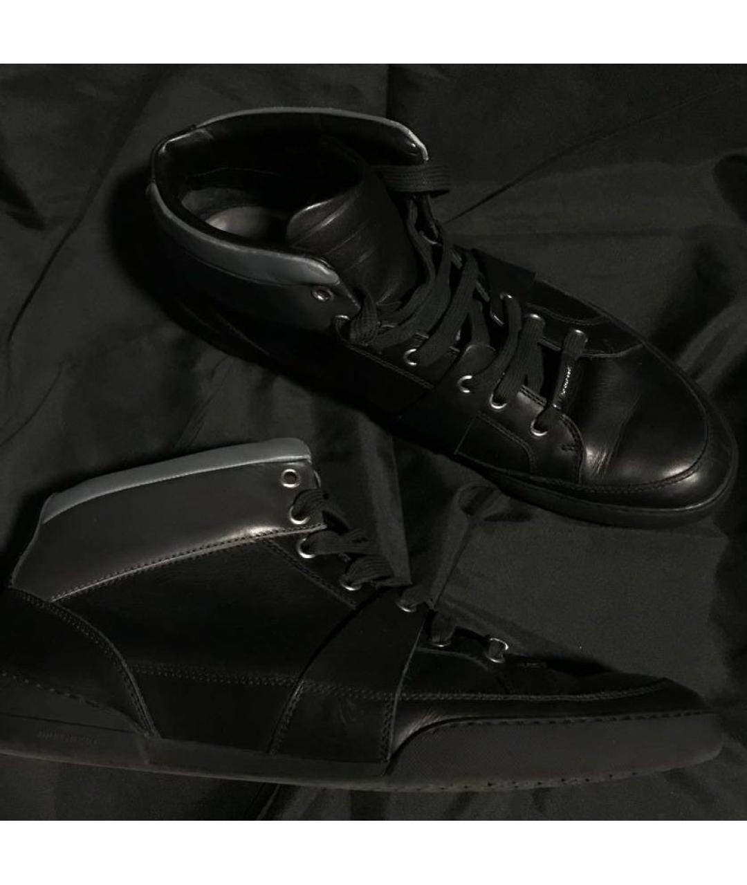 CHRISTIAN DIOR Черные кожаные высокие кроссовки / кеды, фото 10