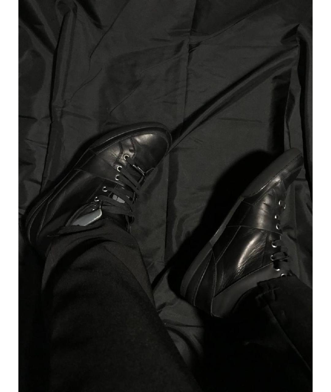 CHRISTIAN DIOR Черные кожаные высокие кроссовки / кеды, фото 3