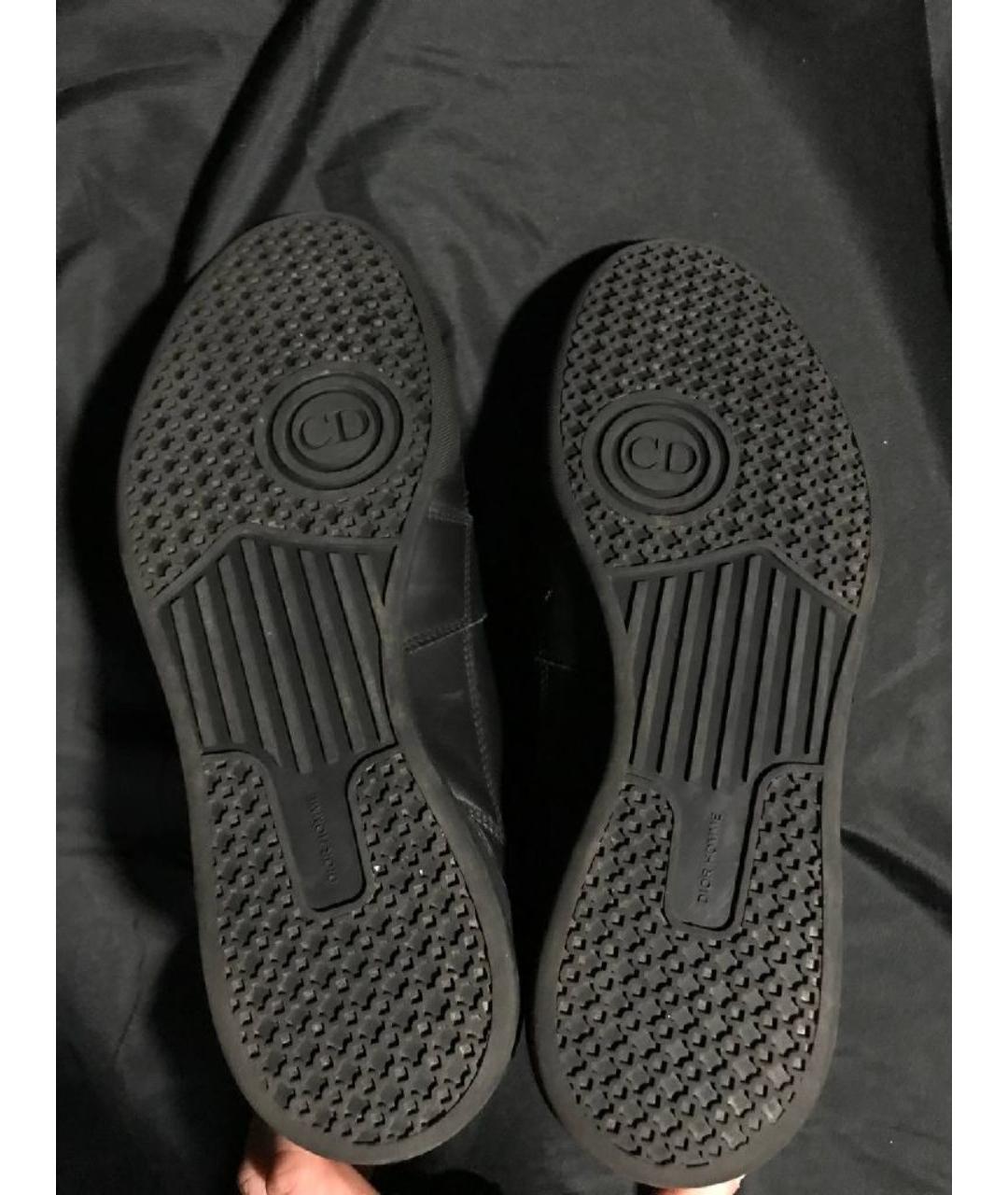 CHRISTIAN DIOR Черные кожаные высокие кроссовки / кеды, фото 5