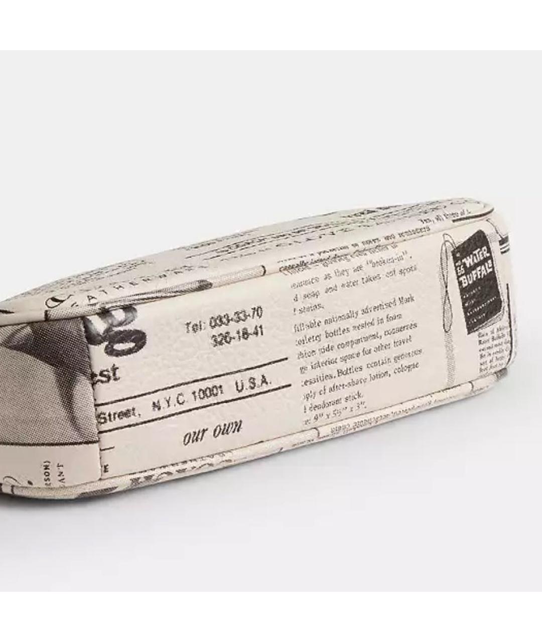 COACH Белая кожаная сумка с короткими ручками, фото 4