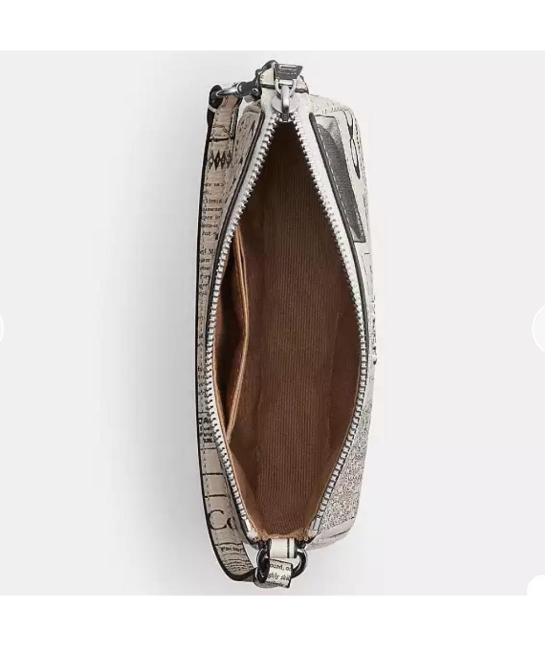 COACH Белая кожаная сумка с короткими ручками, фото 3