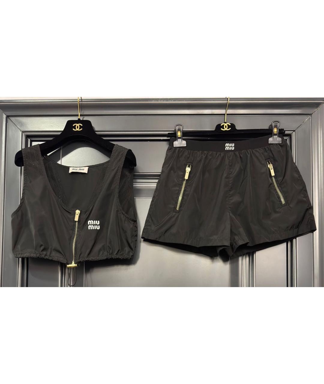MIU MIU Черный полиэстеровый спортивные костюмы, фото 6
