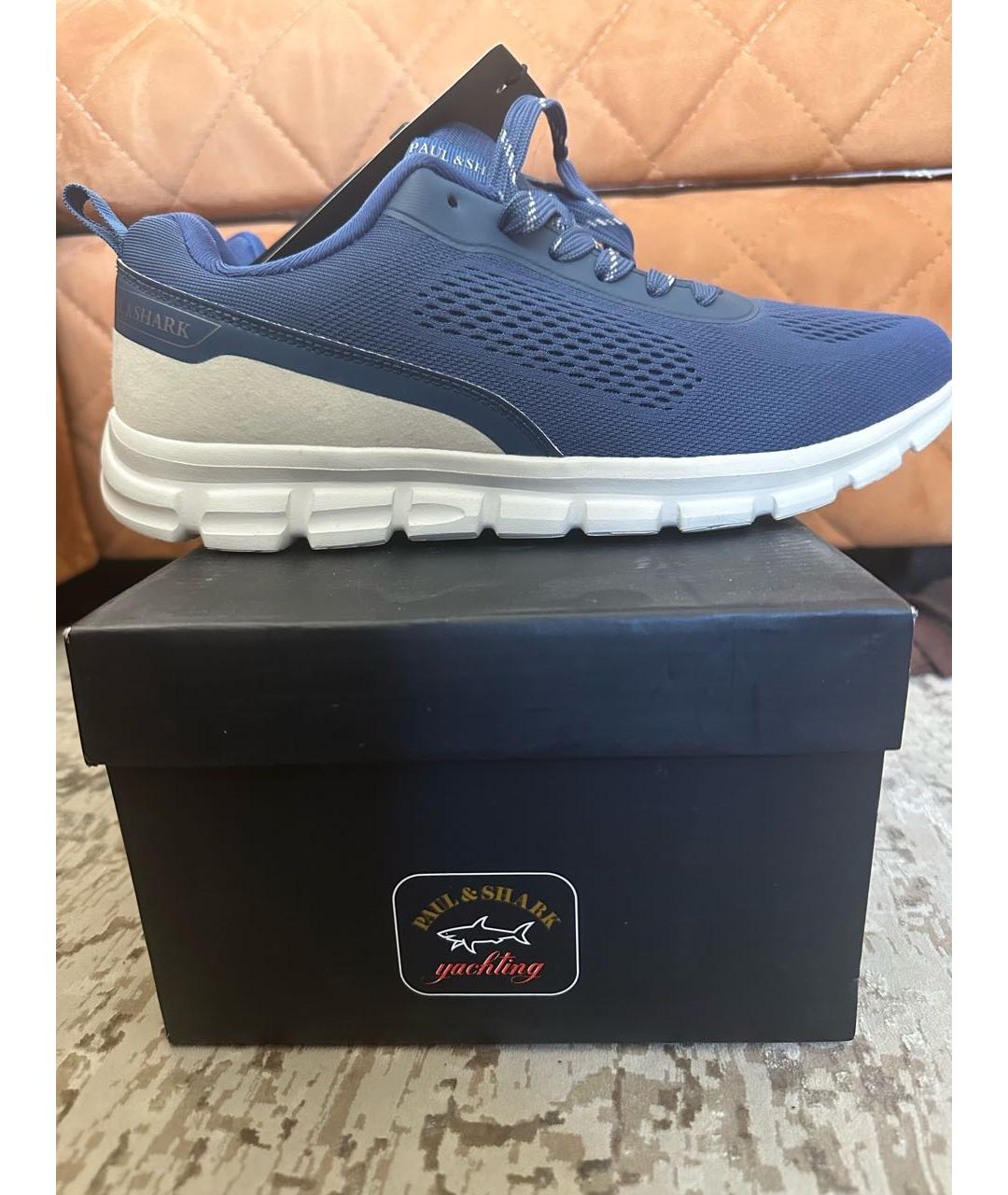 PAUL & SHARK Синие текстильные низкие кроссовки / кеды, фото 7