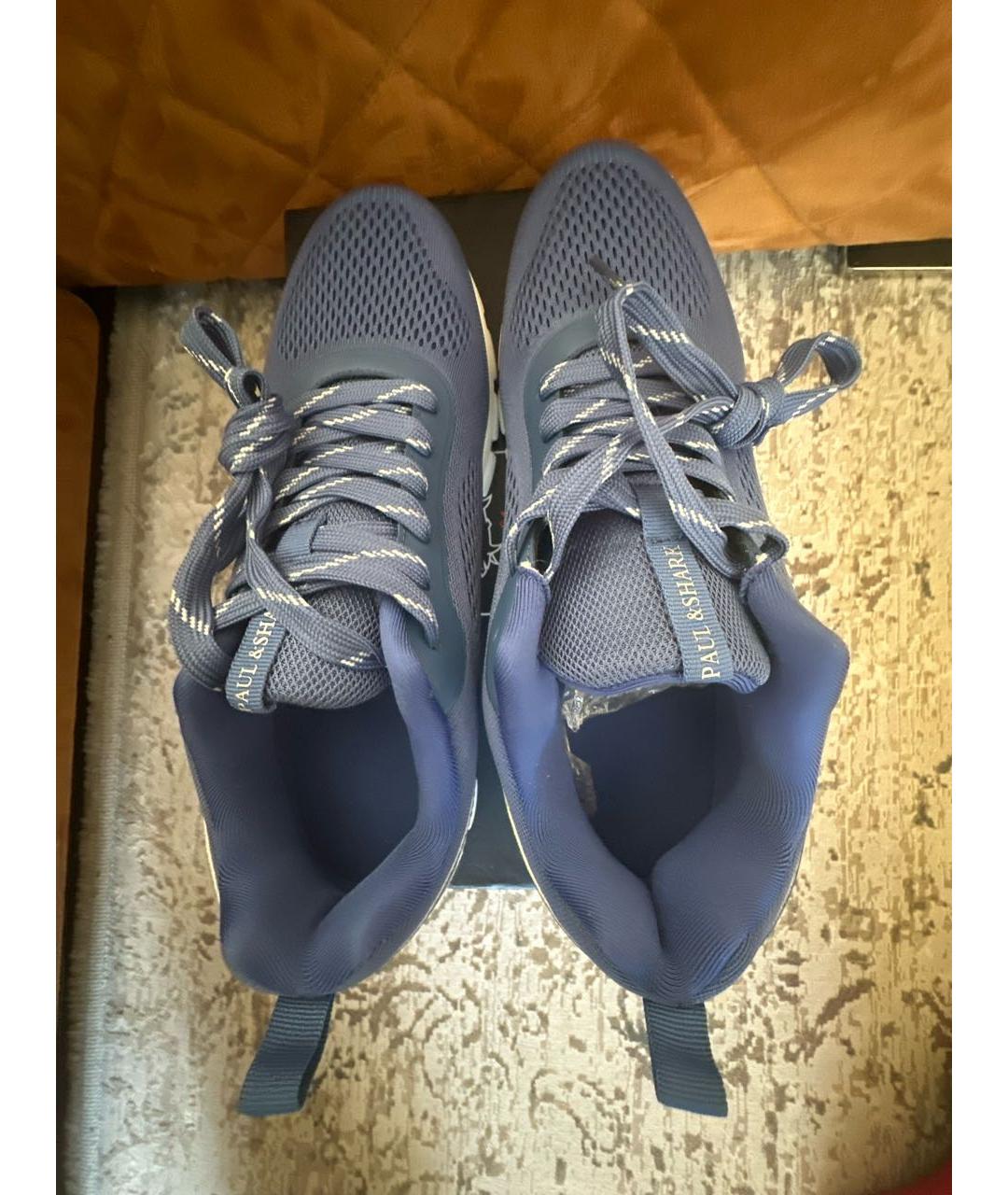 PAUL & SHARK Синие текстильные низкие кроссовки / кеды, фото 3