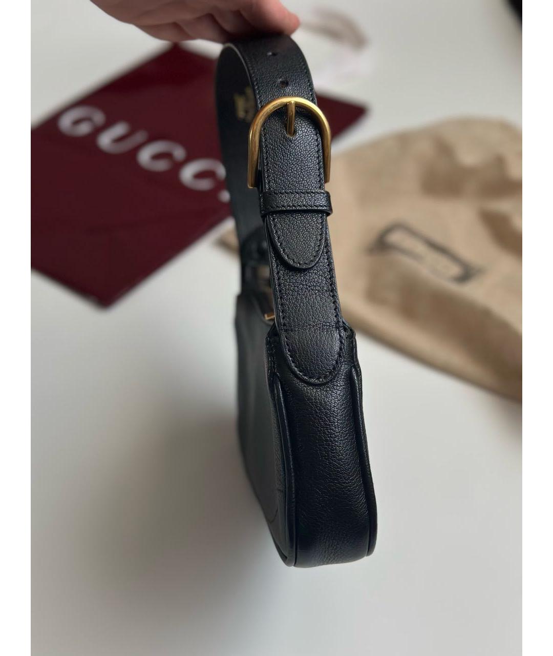 GUCCI Черная кожаная сумка с короткими ручками, фото 6