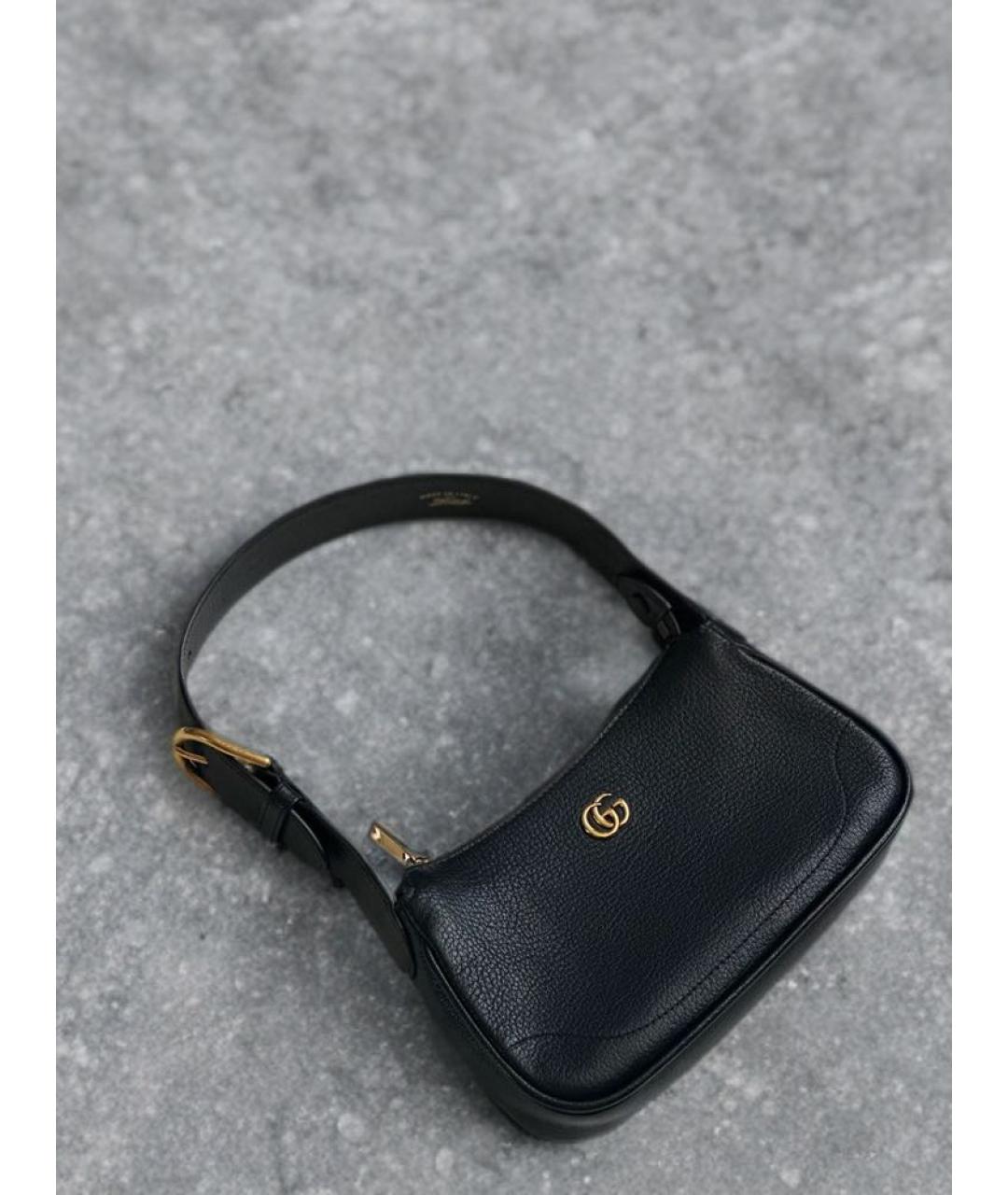 GUCCI Черная кожаная сумка с короткими ручками, фото 2