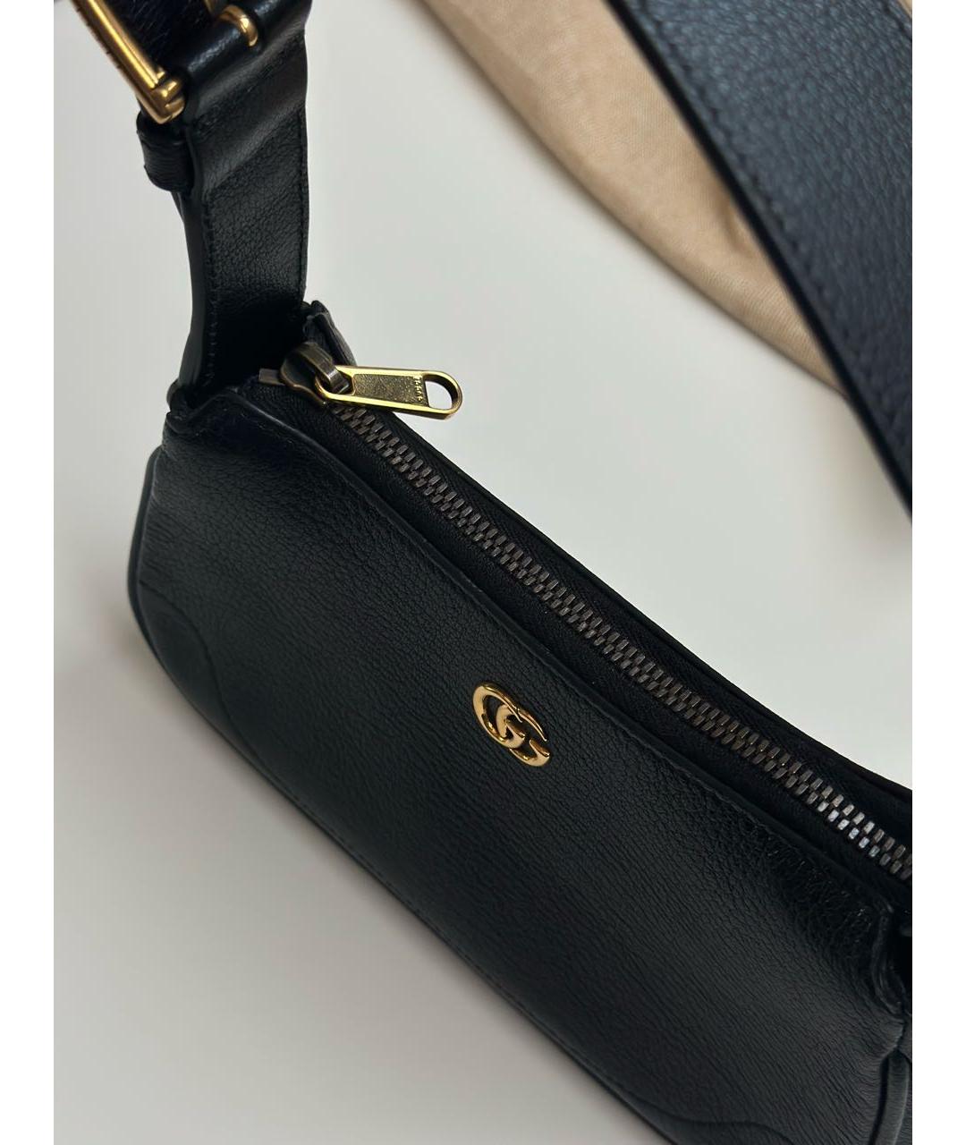 GUCCI Черная кожаная сумка с короткими ручками, фото 7