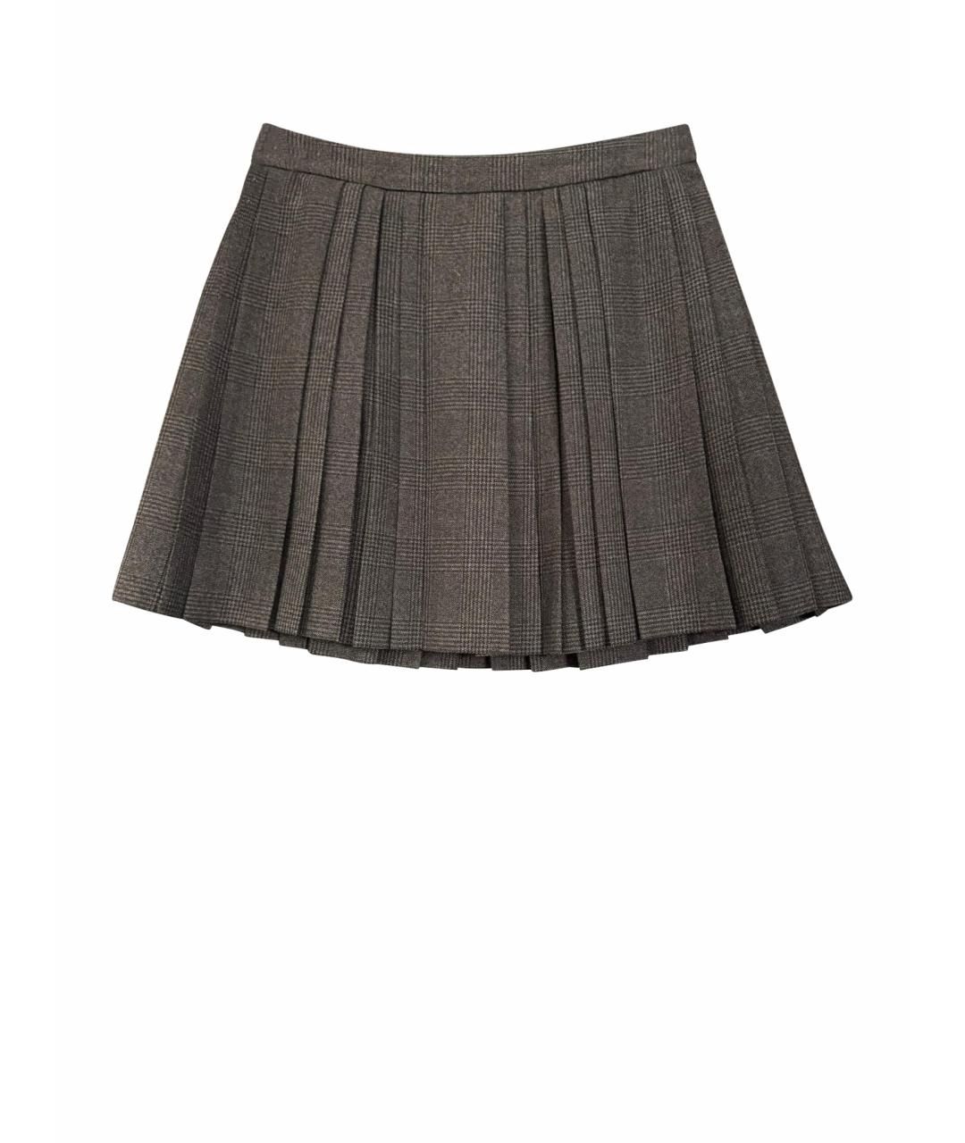 CELINE Серая шерстяная юбка мини, фото 1