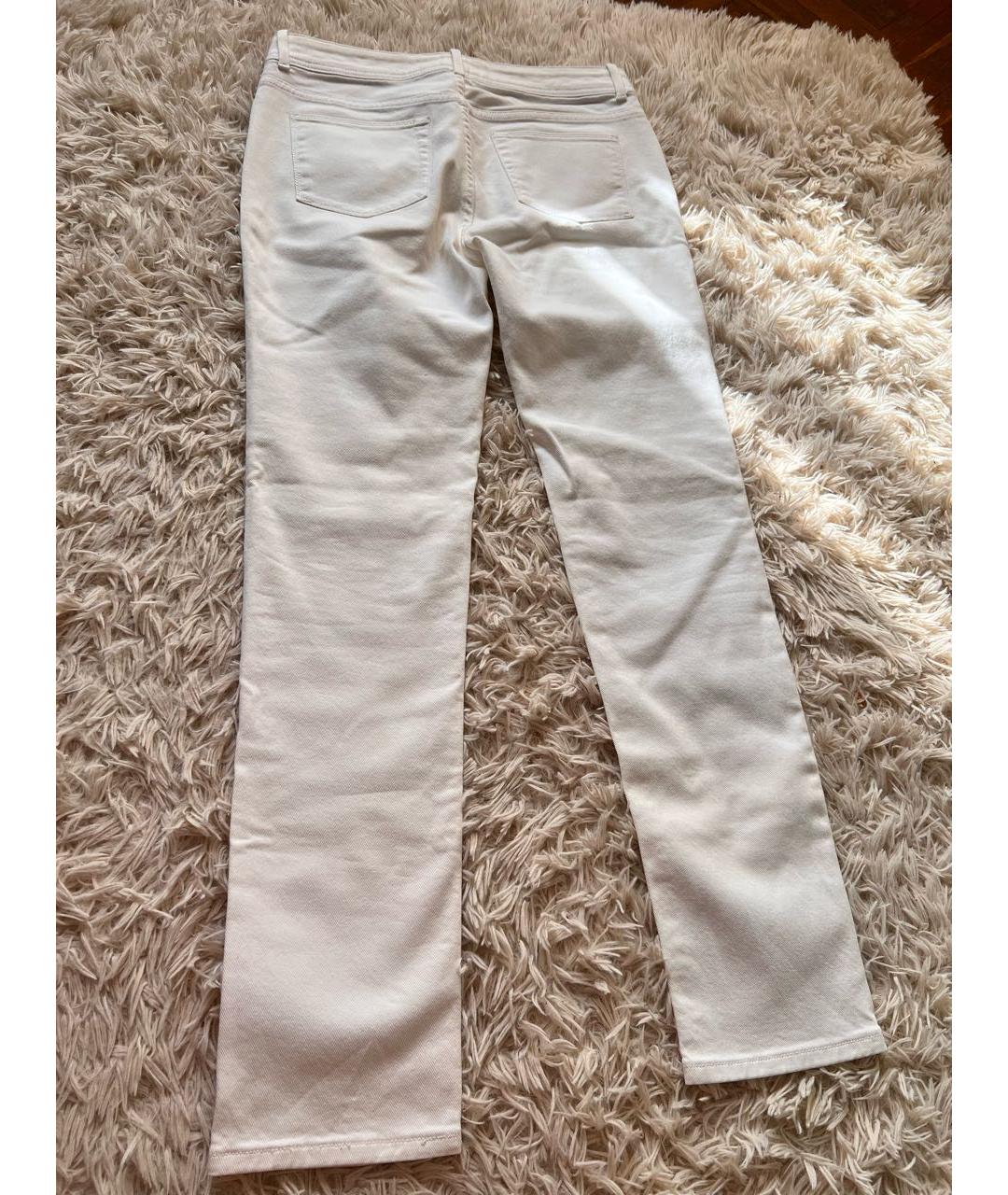 RALPH LAUREN Белые хлопко-эластановые брюки узкие, фото 2