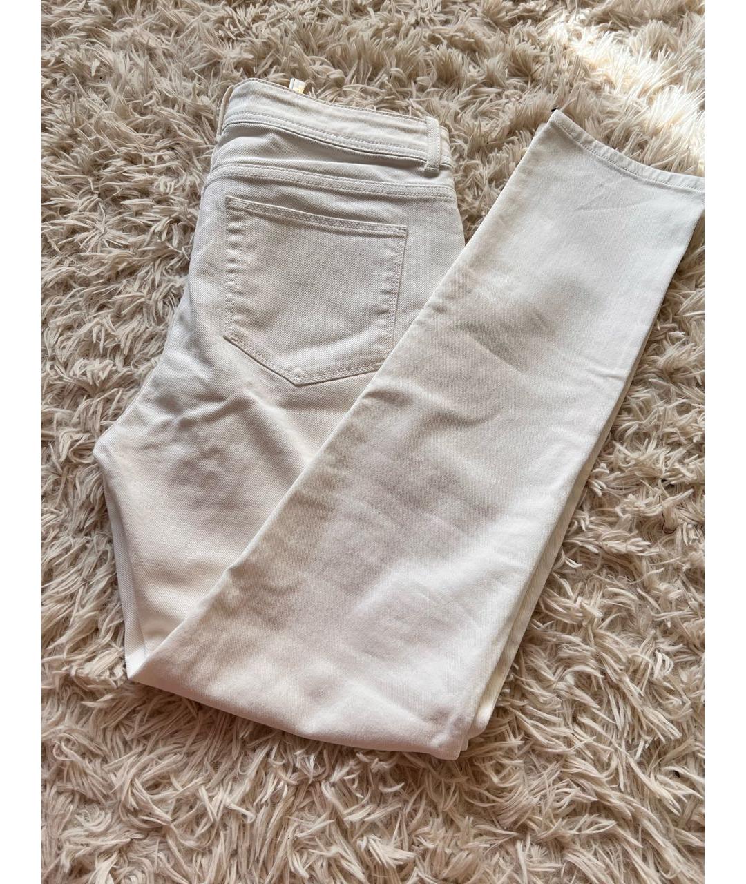 RALPH LAUREN Белые хлопко-эластановые брюки узкие, фото 5