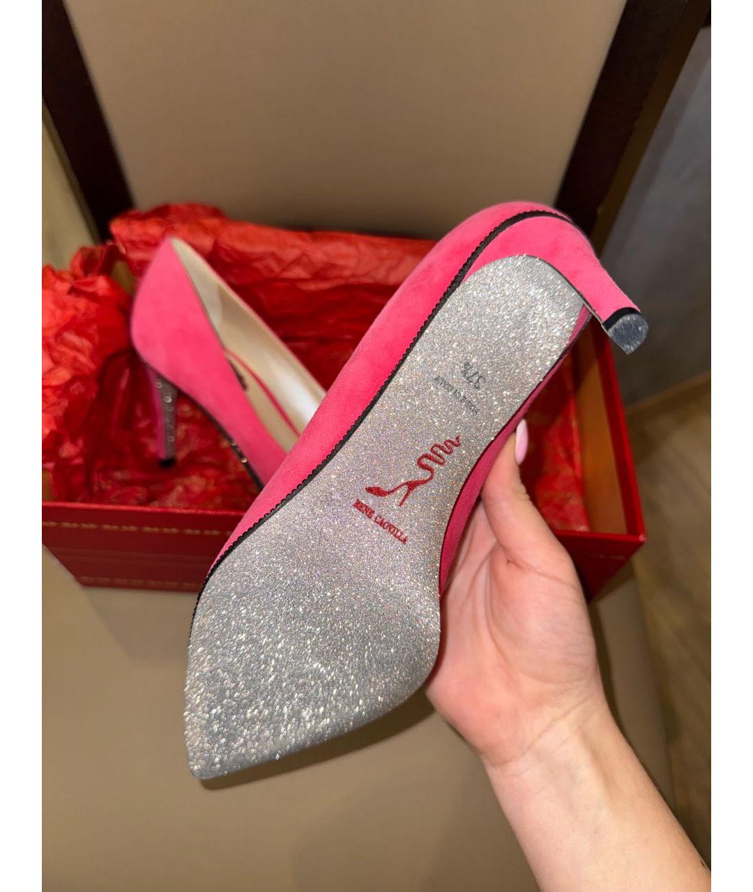 RENE CAOVILLA Розовые замшевые туфли, фото 3