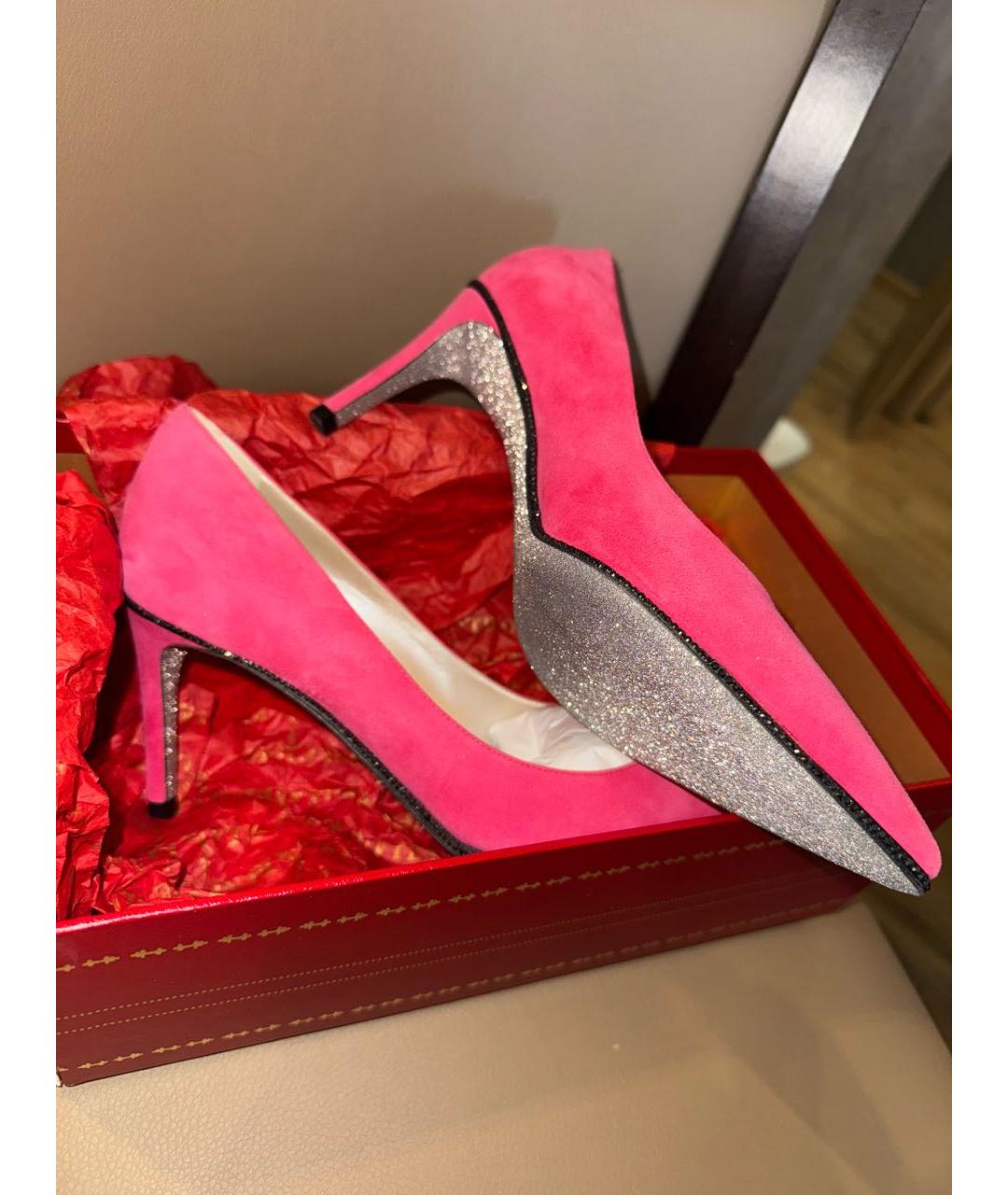 RENE CAOVILLA Розовые замшевые туфли, фото 4