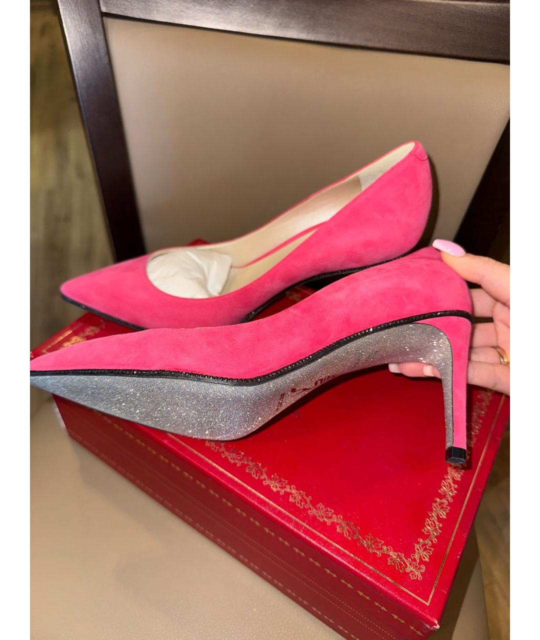 RENE CAOVILLA Розовые замшевые туфли, фото 6