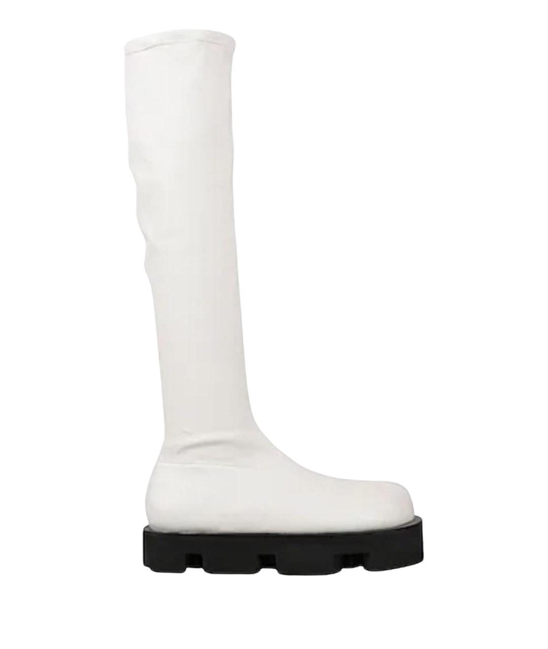JIL SANDER Белые кожаные ботфорты, фото 1