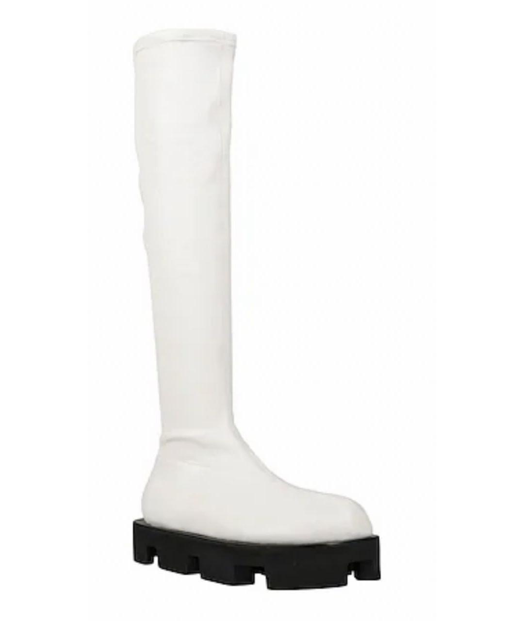 JIL SANDER Белые кожаные ботфорты, фото 3