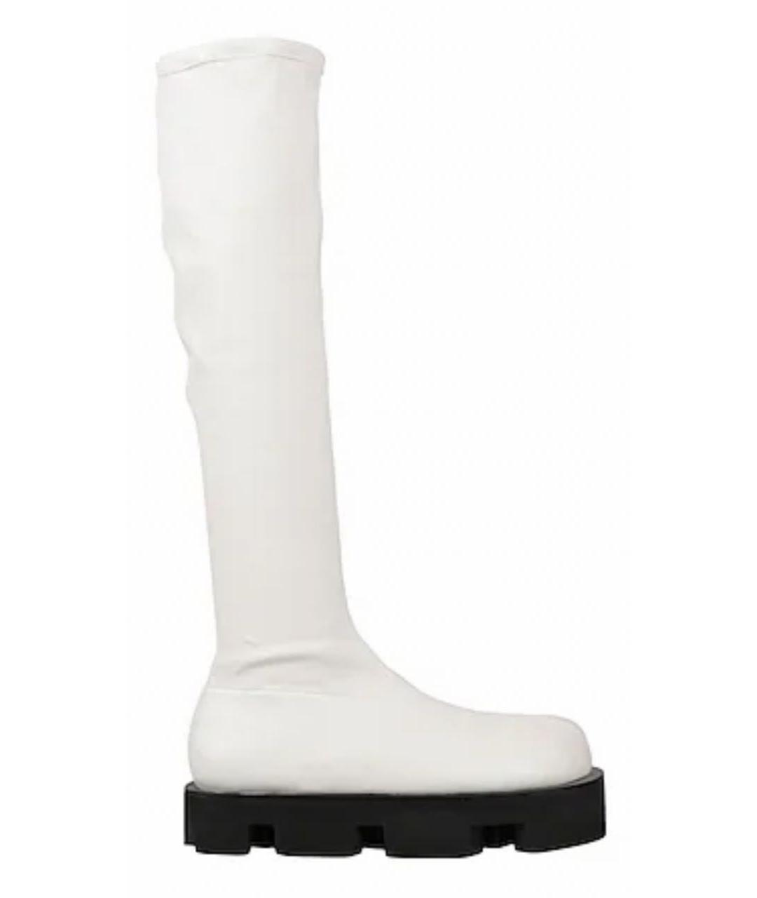 JIL SANDER Белые кожаные ботфорты, фото 9